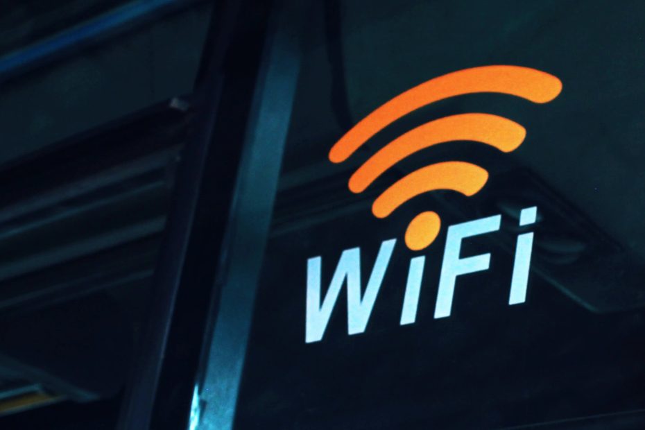 Wifi Logo on glass window